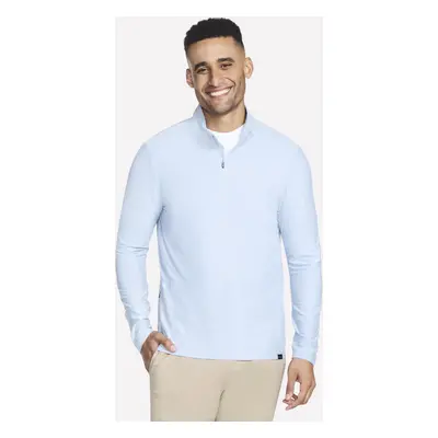 Skechers Men's GO DRI All Day 1/4 Zip Top in White/Blue, Size | Polyester