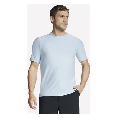 Skechers Men's GO DRI All Day T-Shirt in White/Blue, Size | Polyester