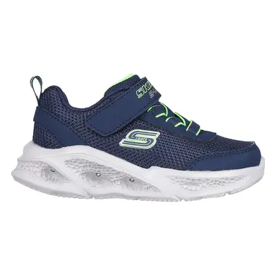 Skechers S-Lights: Meteor-Lights Sneaker in Navy Blue/Lime, Size | Textile/Synthetic