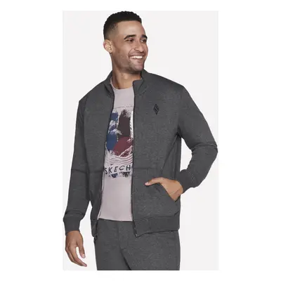 Skechers Men's The Hoodless Hoodie GO WALK Everywhere Jacket in Charcoal, Size Large | Cotton/Po