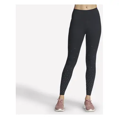 Skechers Women's GO WALK Shine FL High-Waisted Legging in Black, Size Medium | Polyester/Spandex