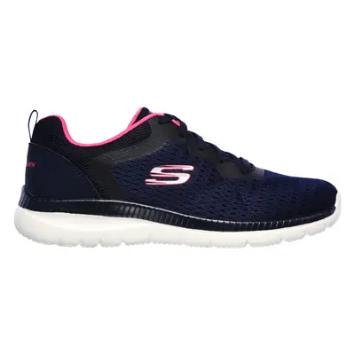 Skechers Women's Bountiful - Quick Path Sneaker in Navy Blue/Hot Pink, Size | Textile/Synthetic,