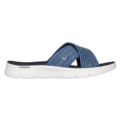 Skechers Women's GO WALK Flex Sandal - Impressed Sandals in Navy Blue, Size | Textile, Vegan, Ma