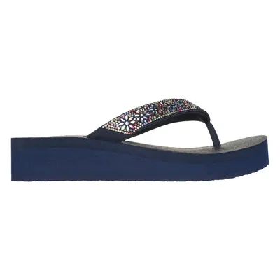 Skechers Women's Vinyasa - Wild Daisies Sandals in Navy Blue, Size | Synthetic, Vegan