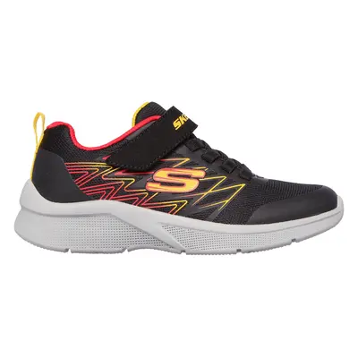 Skechers Boy's Microspec - Texlor Sneaker in Black/Red, Size | Textile/Synthetic, Machine Washab