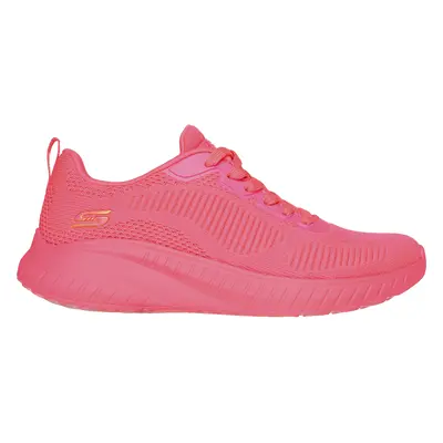 Skechers Women's BOBS Squad Chaos - Colour Rythms Sneaker in Neon Coral/Orange, Size | Textile/S