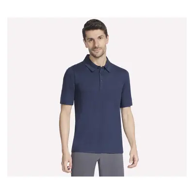 Skechers Men's GO GOLF GO DRI All Day Stripe Polo T-Shirt in Navy Blue, Size Large | Polyester