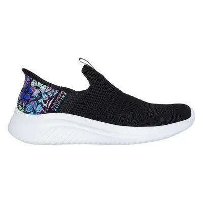 Skechers Girls Slip-Ins: Ultra Flex 3.0 - Coloury Wild Sneaker in Black, Size | Textile, Machine