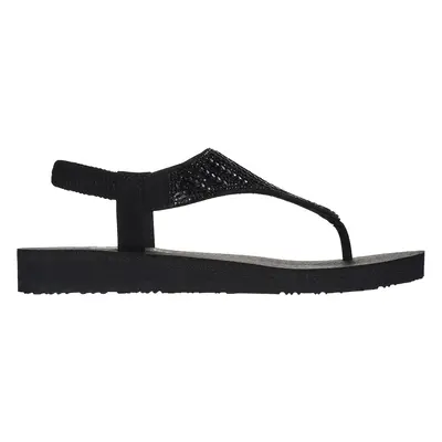 Skechers Women's Meditation - Glamorous Muse Sandals in Black, Size | Synthetic, Vegan