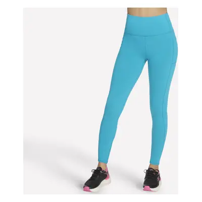 Skechers Women's GO WALK High-Waisted Legging in Navy Blue/Green, Size | Nylon/Spandex