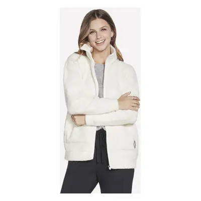 Skechers Women's Downtime Jacket in Off White, Size Medium | Polyester