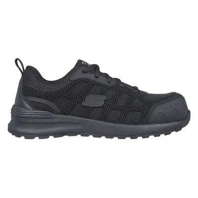 Skechers Women's Work: Bulklin - Ayak Comp Toe Sneaker in Black, Size | Synthetic/Textile