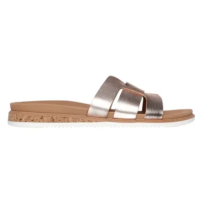 Skechers Women's BOBS Desert Kiss Low - Peak Look Sandals in Rosegold, Size | Synthetic/Textile,