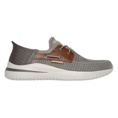 Skechers Men's Slip-ins: Delson 3.0 - Roth Sneaker in Taupe/Brown, Size | Textile/Synthetic, Veg