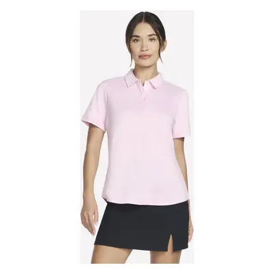 Skechers Women's GO DRI SWIFT Club Polo T-Shirt in White/Pink, Size | Polyester/Spandex