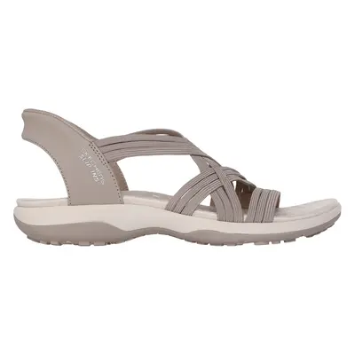 Skechers Women's Slip-ins: Reggae Slim - Simply Stretchy Sandals in Taupe, Size | Textile/Synthe