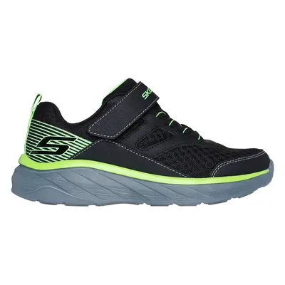 Skechers Boy's Boundless Sneaker in Black/Lime, Size | Synthetic/Textile, Machine Washable