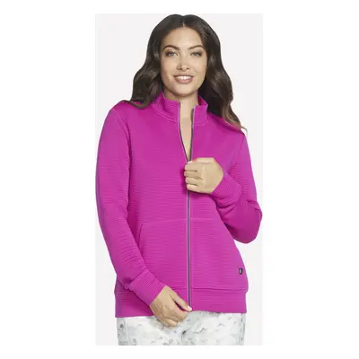 Skechers Women's The Hoodless Hoodie GO WALK Everywhere Jacket in Pink/Purple, Size Large | Poly