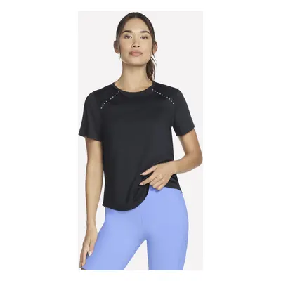 Skechers Women's Stride Performance T-Shirt in Black, Size Large | Nylon/Spandex