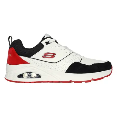 Skechers Men's Uno - Retro One Sneaker in White/Black/Red, Size | Leather/Synthetic/Textile