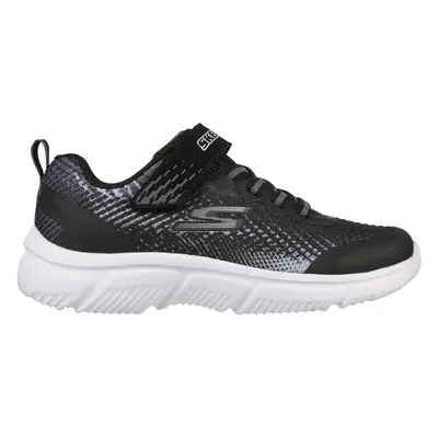 Skechers Boy's GOrun - Norvo Sneaker in Black/Silver, Size | Textile/Synthetic, Machine Washable