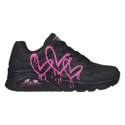 Skechers Women's x JGoldcrown: Uno - Dripping In Love Sneaker in Black/Pink, Size | Synthetic/Te