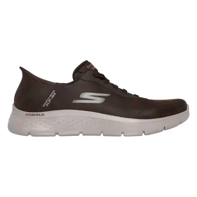 Skechers Men's Slip-ins: GO WALK Flex - Smooth Motion Sneaker in Brown, Size | Textile/Synthetic