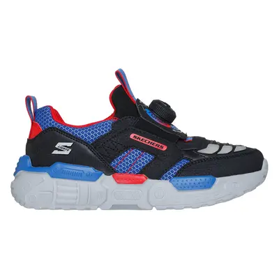 Skechers Boy's S-Lights: Turbo-Fuse - Selectrons Slip-On Shoes in Black/Red/Blue, Size | Synthet