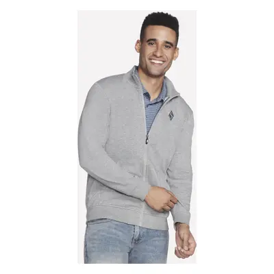 Skechers Men's The Hoodless Hoodie GO WALK Everywhere Jacket in Light Gray, Size | Cotton/Polyes