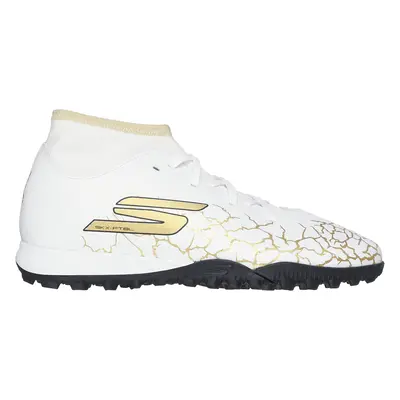 Skechers SKX_1.5 High Jr Youth TF Sneaker in White/Black/Gold | Synthetic/Textile