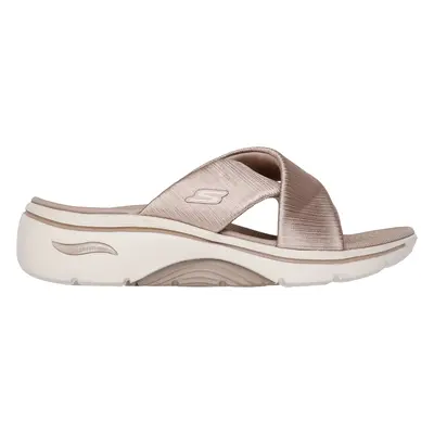 Skechers Women's GO WALK Arch Fit 2.0 Sandal - Vibe Sandals in Taupe, Size | Textile, Vegan, Mac