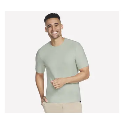 Skechers Men's GO DRI All Day T-Shirt in Green/Mauve, Size | Polyester