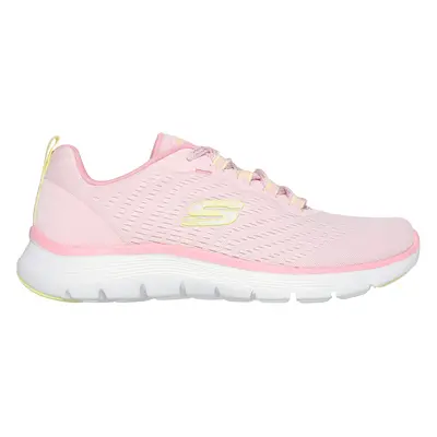 Skechers Women's Flex Appeal 5.0 Sneaker in Pink/Yellow, Size | Textile/Synthetic, Vegan, Machin