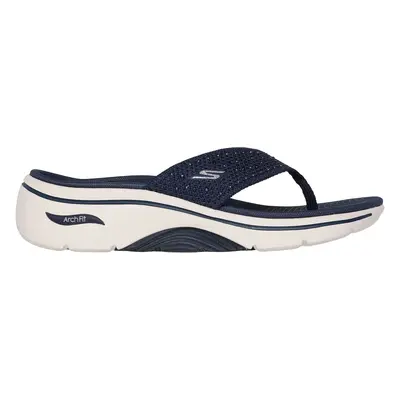 Skechers Women's GO WALK Arch Fit 2.0 Sandal - Claire Sandals in Navy Blue, Size | Textile/Synth