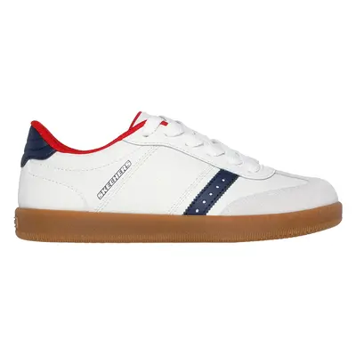 Skechers Boy's Zinger Street Sneaker in White/Navy Blue, Size | Synthetic/Leather