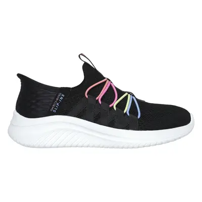 Skechers Girls Slip-ins: Ultra Flex 3.0 - Bungee Fun Sneaker in Black, Size | Textile, Machine W