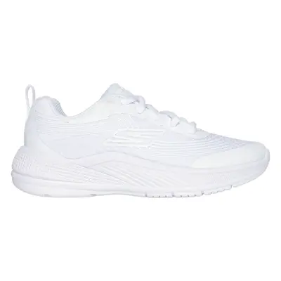 Skechers Girls Microspec Advance Sneaker in White, Size | Textile/Synthetic, Machine Washable