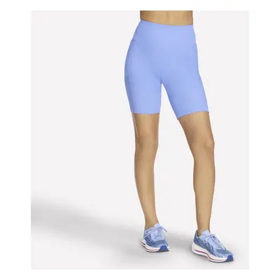 Skechers Women's GO FLEX Rib High-Waisted Inch Bike Short in Periwinkle, Size | Nylon/Spandex