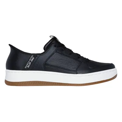 Skechers Men's Slip-ins: Sport Court - Distown Sneaker in Black/Natural, Size | Leather/Syntheti