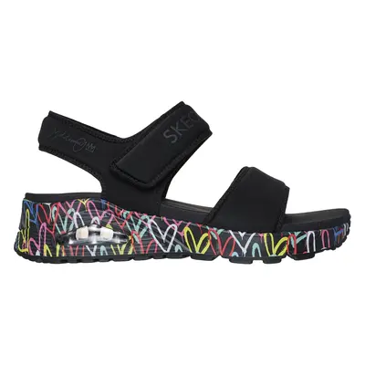 Skechers Women's JGoldcrown: Uno - Sea Of Love Sandals in Black, Size | Textile, Vegan