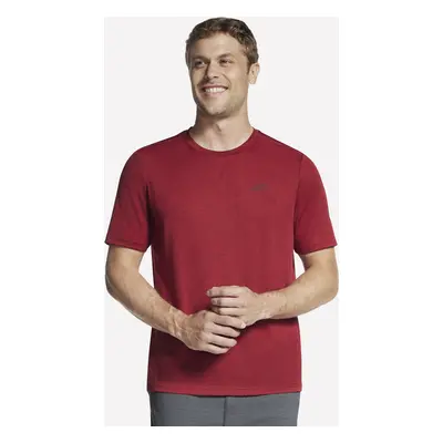 Skechers Men's Performance Charge T-Shirt in Burgundy/Gold, Size | Polyester