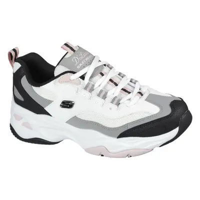 Skechers Women's D'Lites 4.0 - Fresh Diva Sneaker in White/Black/Pink, Size | Leather/Synthetic/