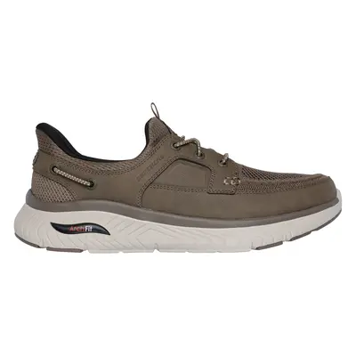 Skechers Men's Slip-ins Relaxed Fit: Arch Fit Crosser - Dermot Sneaker in Khaki, Size | Leather/