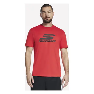 Skechers Men's Performance Logo T-Shirt in Red/Brown, Size | Cotton/Polyester