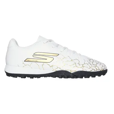 Skechers SKX_1.5 Jr Youth TF Sneaker in White/Black/Gold | Synthetic