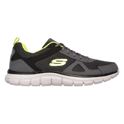 Skechers Men's Track - Bucolo Sneaker in Charcoal/Lime, Size | Leather/Textile/Synthetic