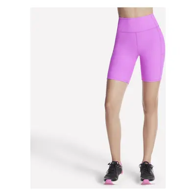 Skechers Women's GO FLEX Rib High-Waisted Inch Bike Short in Neon Pink/Lavender, Size Large | Ny