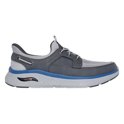 Skechers Men's Slip-ins Relaxed Fit: Arch Crosser - Dermot Sneaker in Gray, Size | Leather/Texti