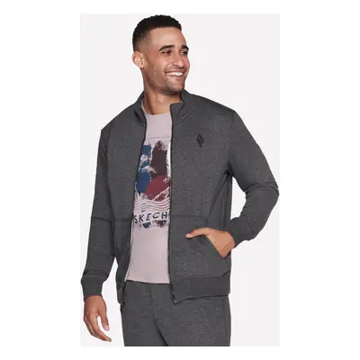 Skechers Men's The Hoodless Hoodie GO WALK Everywhere Jacket in Charcoal, Size Small | Cotton/Po