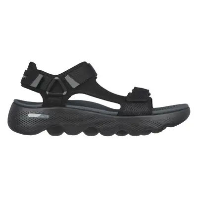 Skechers Men's GO WALK Massage Fit Sandal Sandals in Black/Gray, Size | Textile/Synthetic, Vegan